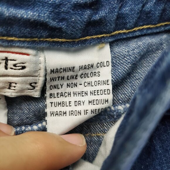 Talbots Jeans Womens 14 Petite Blue Vintage Pleated Stretch Denim - Picture 3 of 10